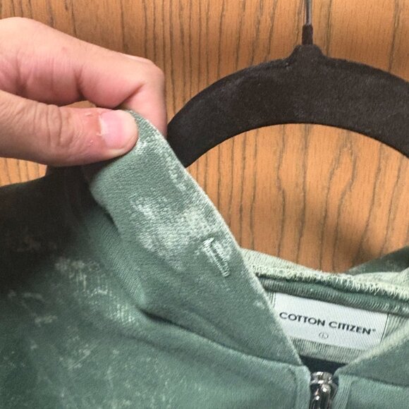 mens cotton citizen revolve distress tie dye green zip up hoodie size large - Picture 4 of 8
